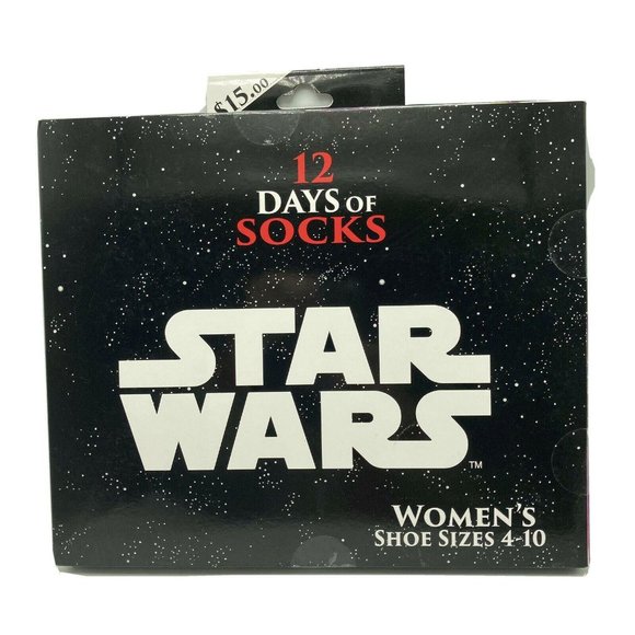 Star Wars 12 Days of Socks Advent Calendar Discontinued Target Exclusive Womens - Picture 1 of 2